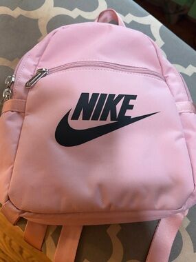 Nike Pink Kids Mini Backpack with Black Logo
